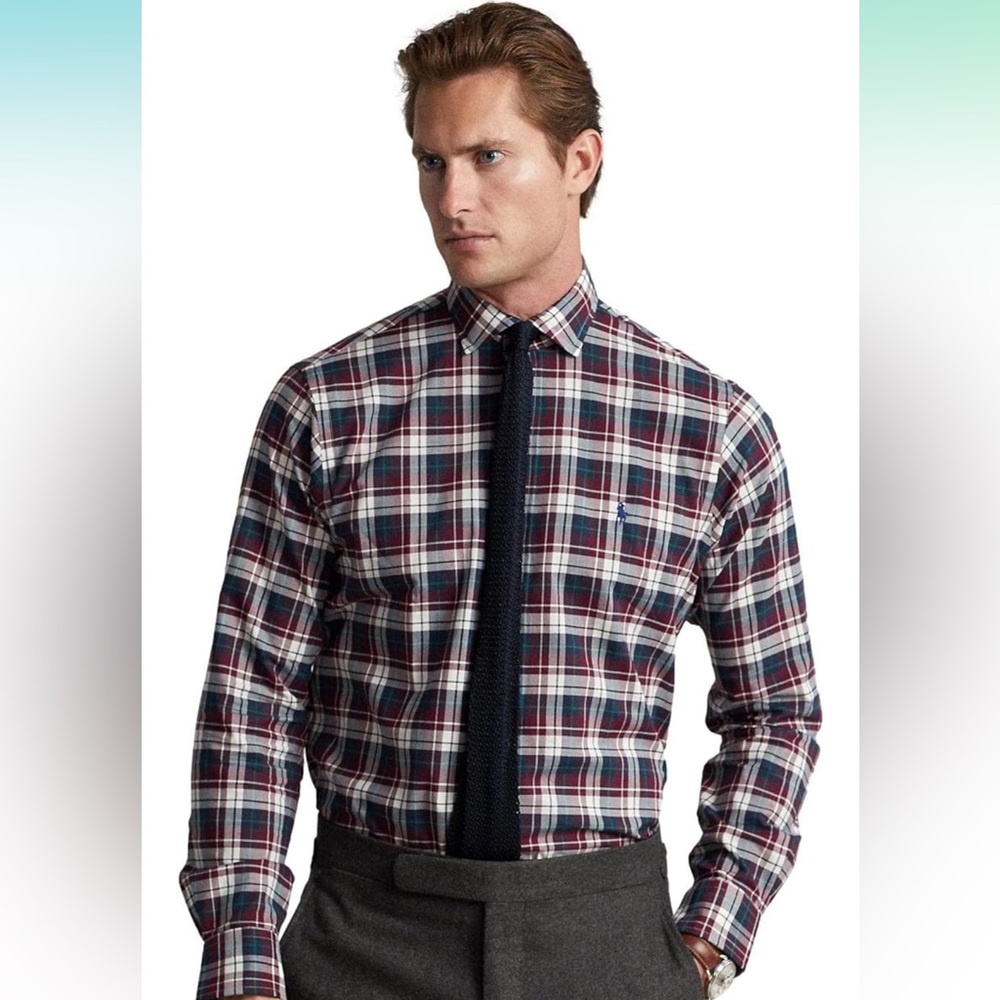 NWT $115 Polo Ralph Lauren Mens Long Sleeve Dress Shirt‎ Plaid